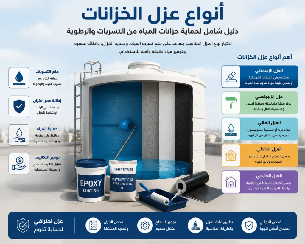 أنواع عزل الخزانات